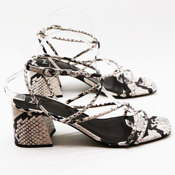 Marc Fisher LTD Nakita Strappy Sandals 9.5 Python Snake Leather Minimalist $150 - Picture 7 of 15